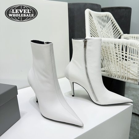 Balenciaga Autumn And Winter Pointed Toe Zipper Boots
