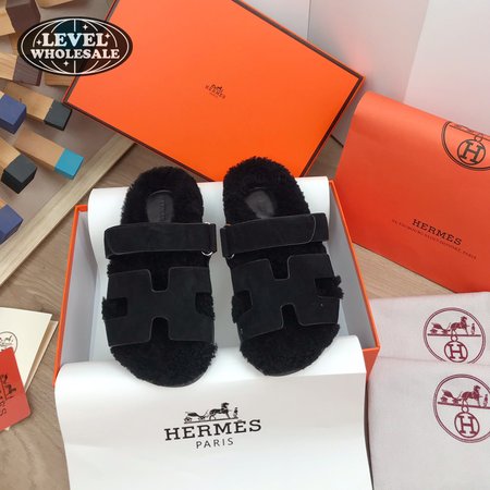 Hermes Chypre Black Sandal