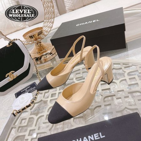 Chanel Slingbacks Goatskin & Grosgrain Beige/Black 34-40