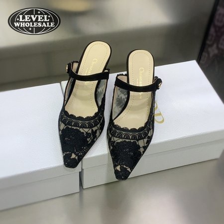 Dior Capture Heeled Mule Black Transparent Mesh 35-39