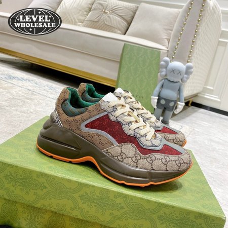 Gucci GG Rhyton Sneaker Brick Red Original GG Canvas 35-45