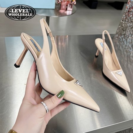 Prada Brushed Leather Slingback Pumps 35-39