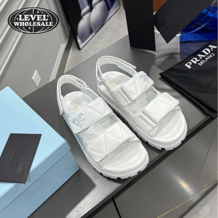 Prada Padded Nappa Leather Sandals White 35-40