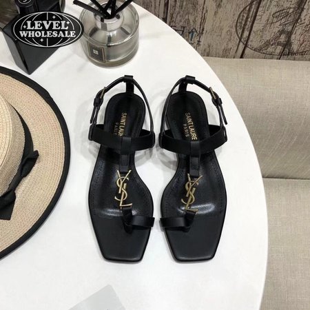 YSL Cassandra Sandals In Smooth Leather Black 35-40