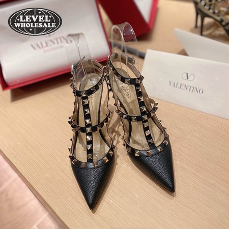 Valentino Rockstud Grainy Leather Ankle Strap Pump 100 MM 35-39