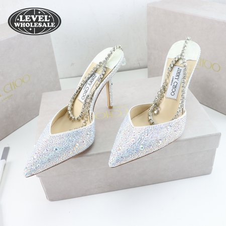 Jimmy Choo Saeda 100 Ivory Satin Pumps 35-39